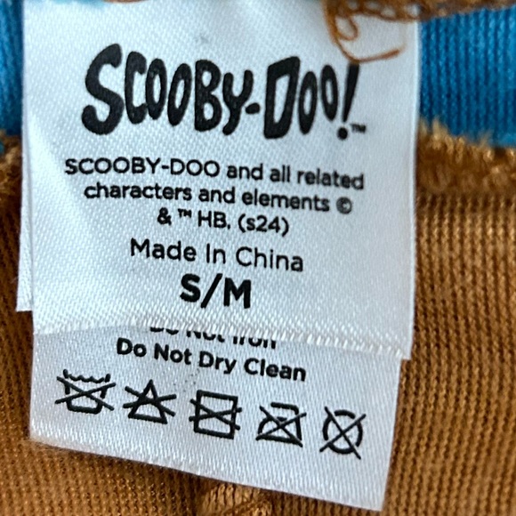 Scooby-Doo Mens' Hooded Union Suit Adult Costume Pajama Sleeper S/M - Picture 9 of 10